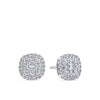 Everlasting 0.50ct TW Princess Lab-Grown Diamond Double Halo Earrings in 9ct White Gold