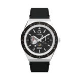 Timex watch with black strap and detailed face 