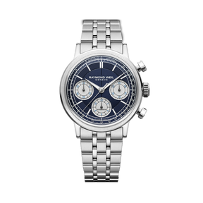 Raymond Weil Millesime Men's 39.50mm Blue Automatic Chronograph Watch 7765-ST-50651