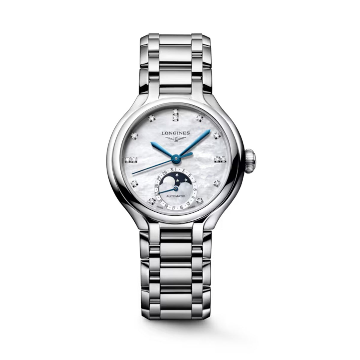Longines Prima Luna Automatic Moon Phase Men's 34mm Watch L8.126.4.87.6