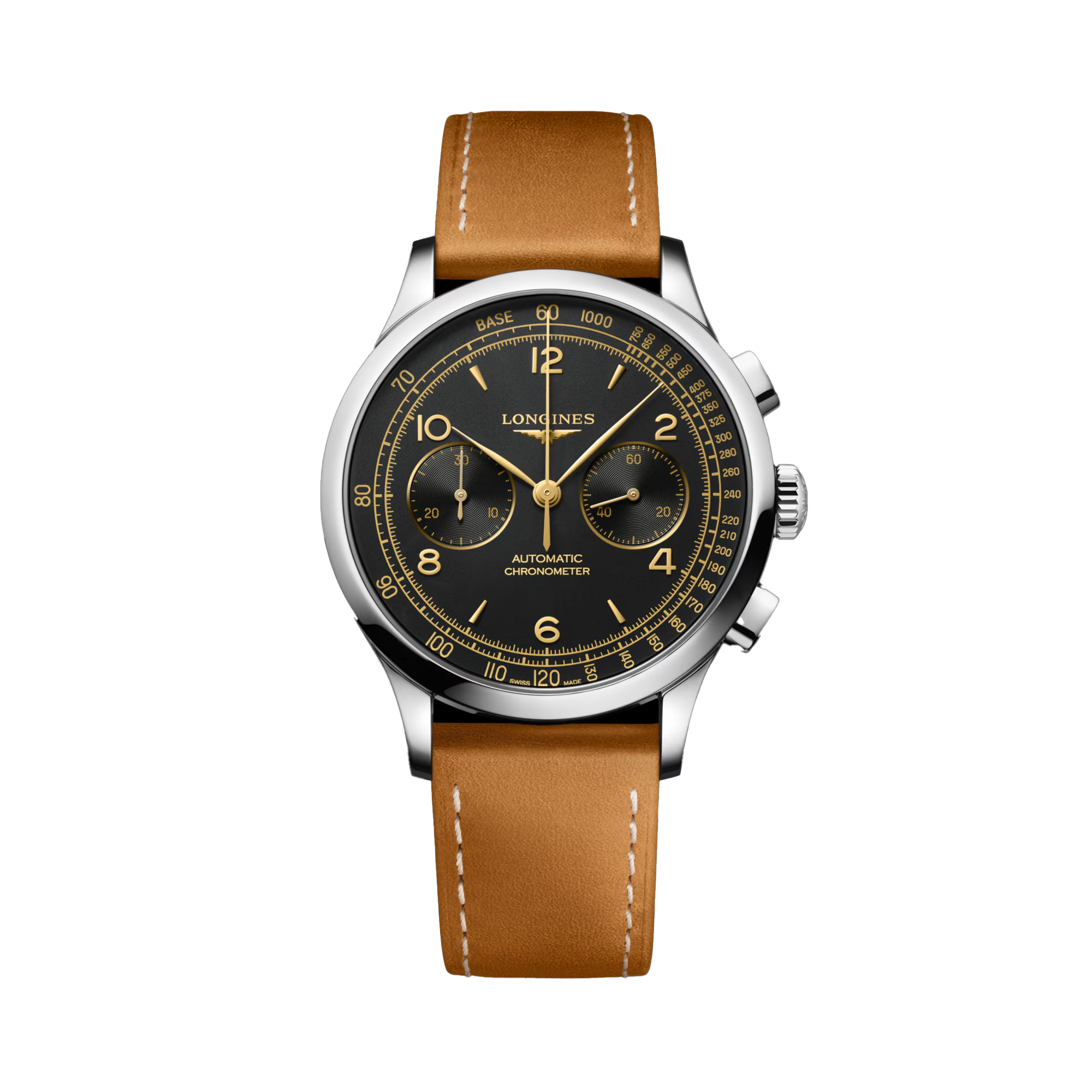 Longines Record Men's 40mm Automatic Chronograph Watch L2.921.4.56.2