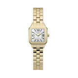 Gold Timex watch with a white dial