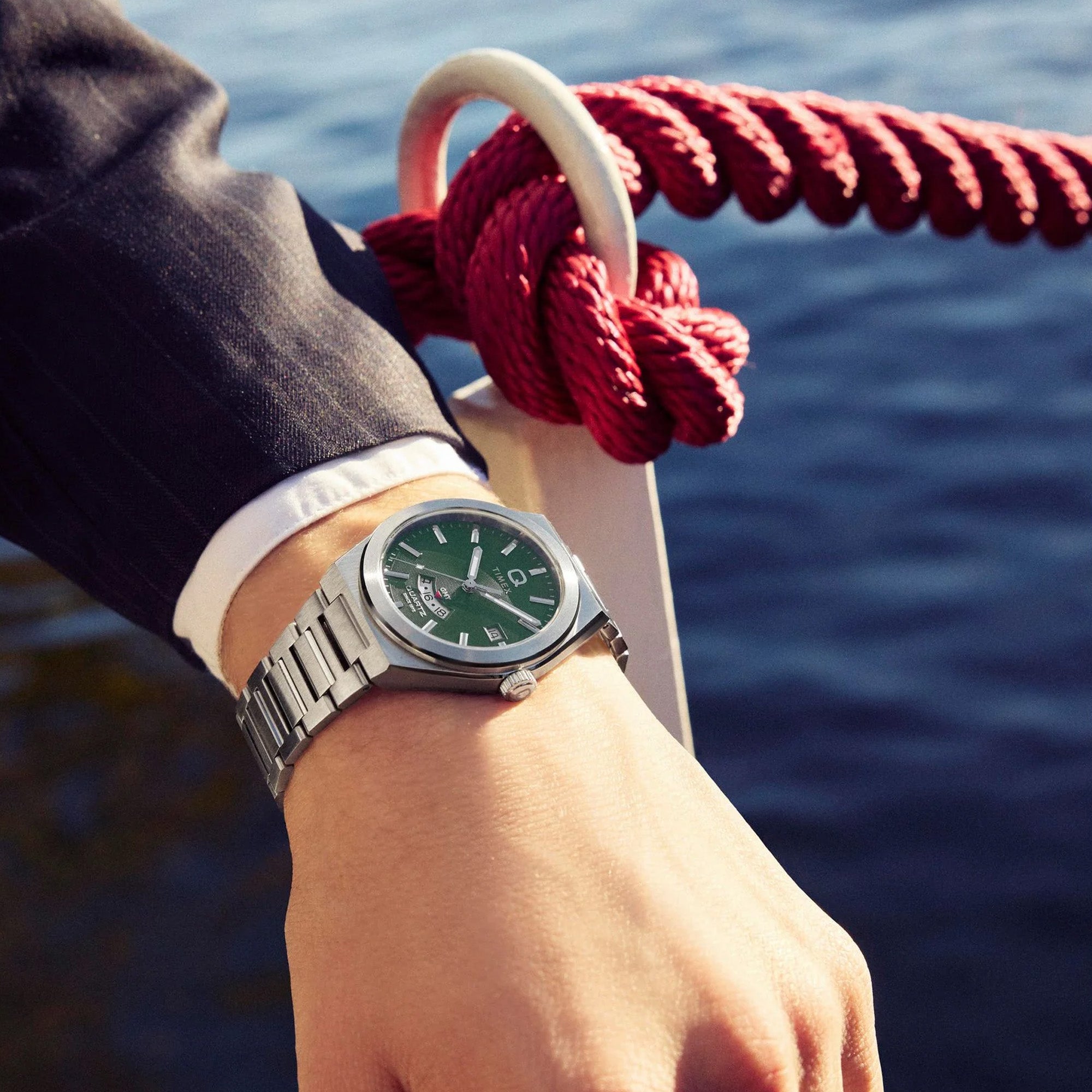 Timex Q Quartz GMT Men's 39mm Watch TW2Y24800