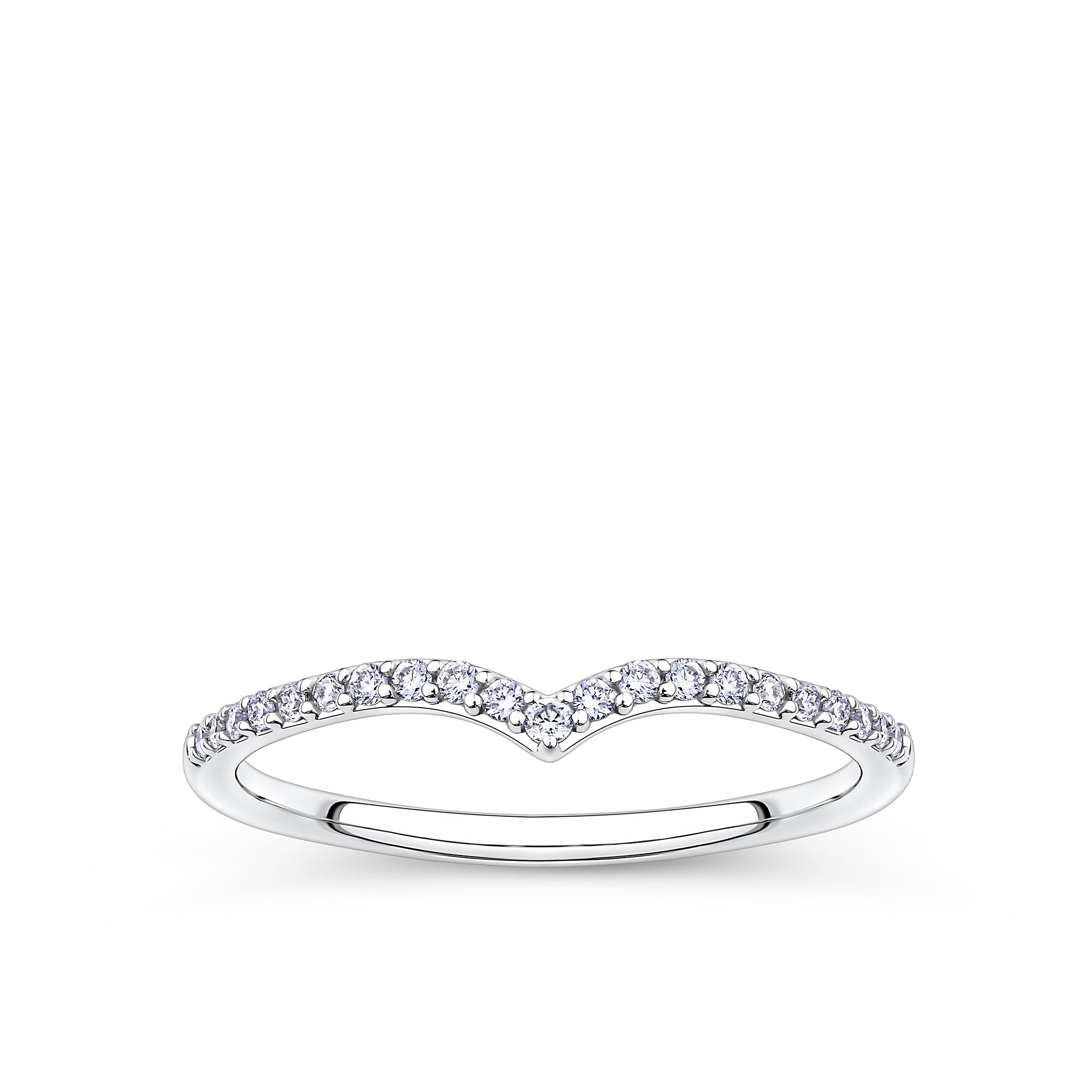 Everlasting Promise 0.12ct TW Lab-Grown Diamond Chevron Ring in 9ct White Gold