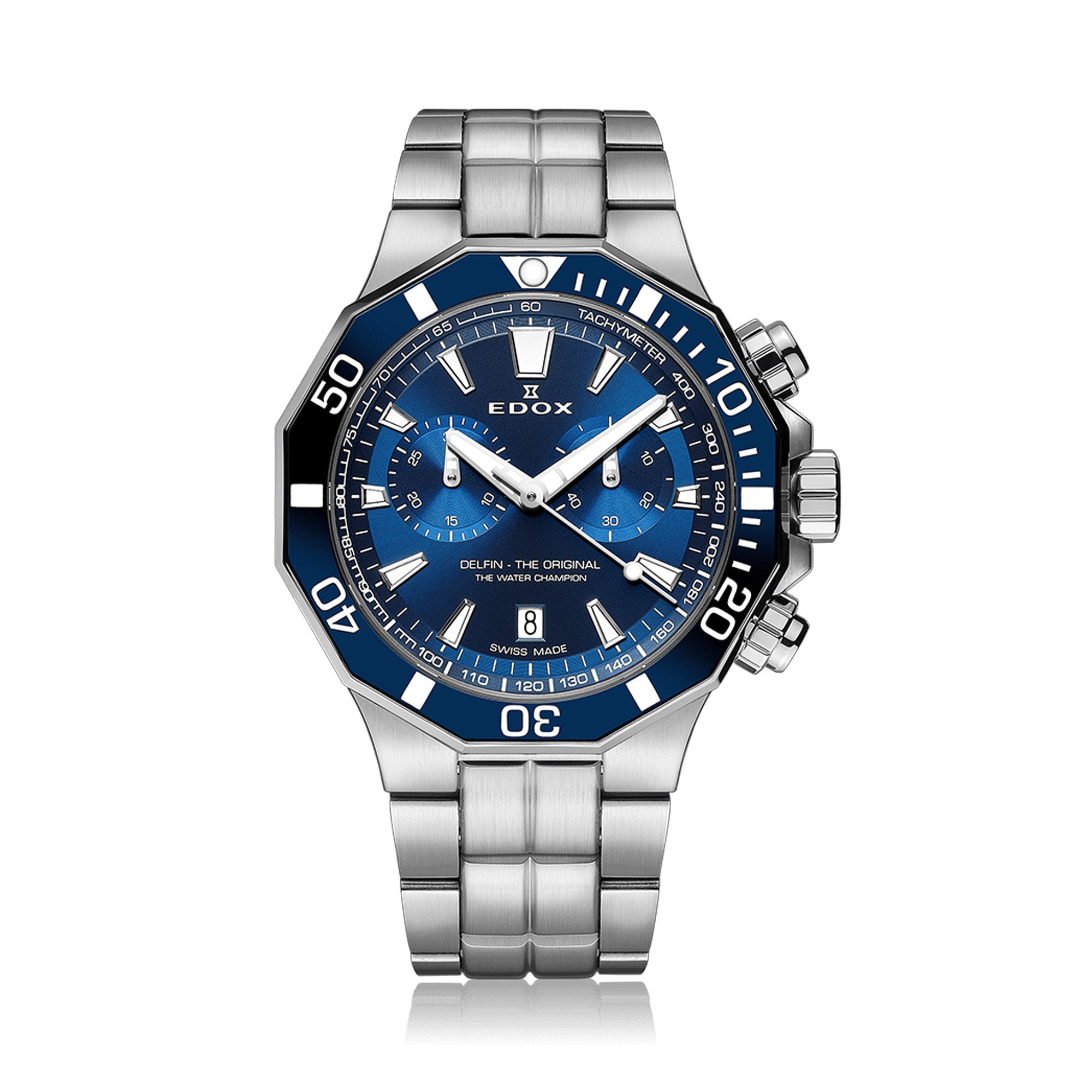 Edox Delfin Quartz Chronograph Men's 43mm Watch 101123BUMBUIN