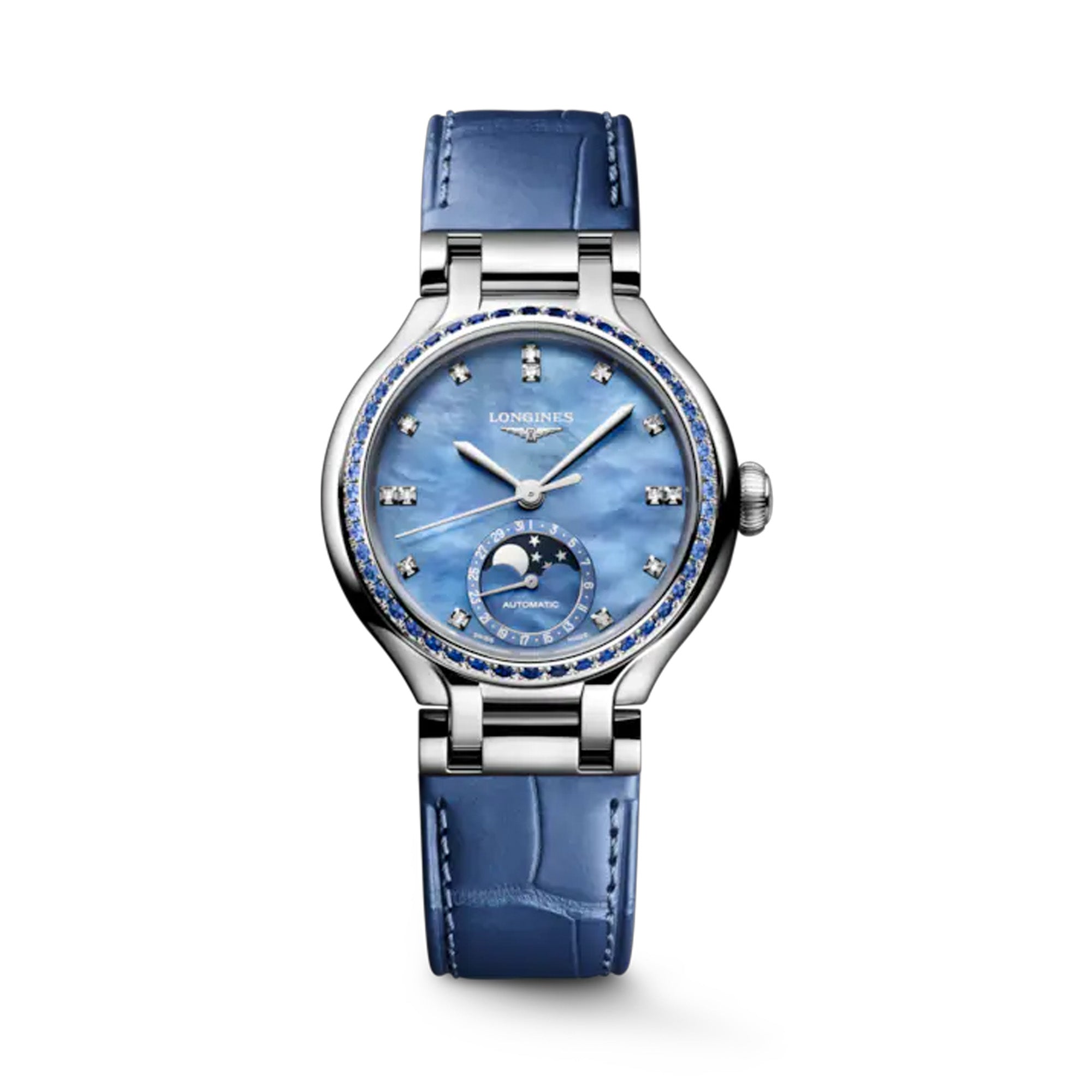 Longines PrimaLuna Automatic Moon Phase Women's 34mm Watch L8.126.0.97.2