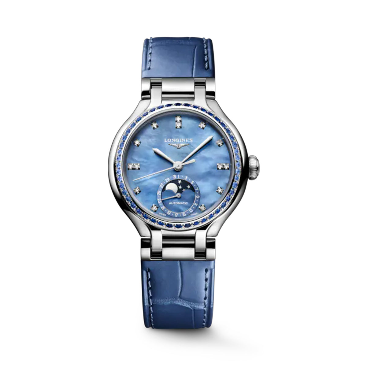 Longines Prima Luna Automatic Moon Phase Women's 34mm Watch L8.126.0.97.2