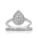 0.79ct TW Diamond Bridal Ring Set in 9ct White Gold