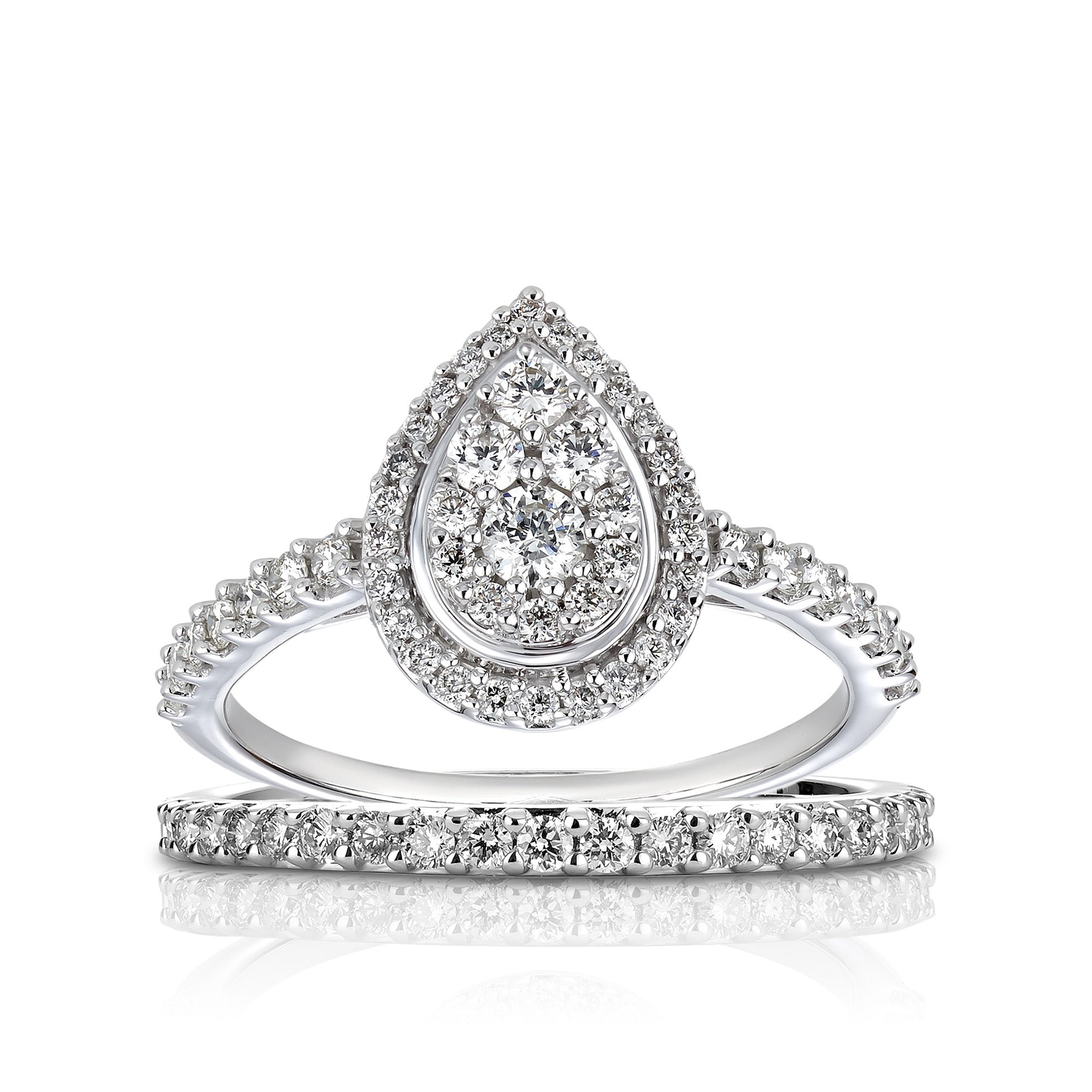 0.79ct TW Diamond Bridal Ring Set in 9ct White Gold