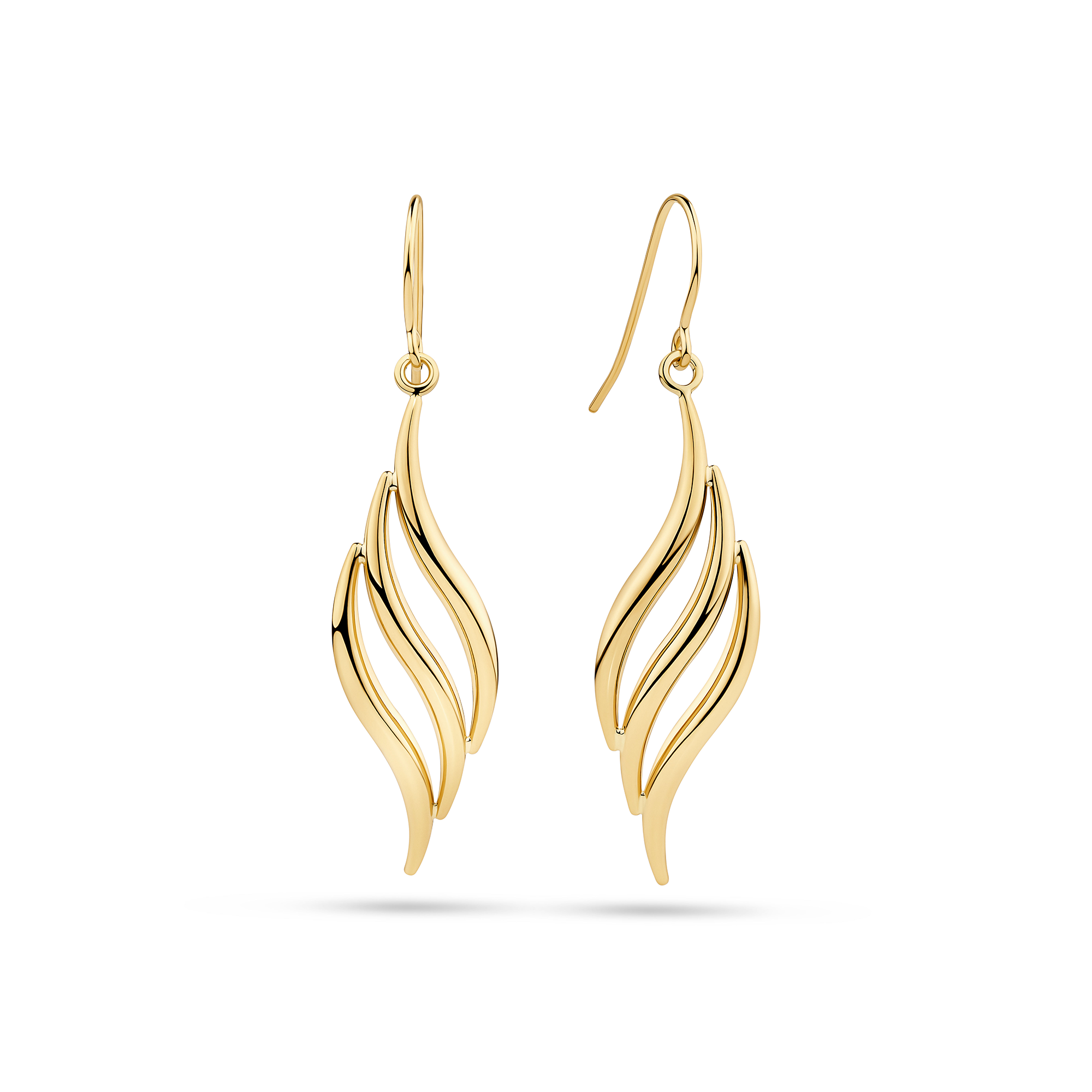 Twist Drop Earrings in 9ct Yellow Gold