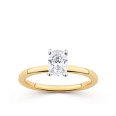 Everlasting 0.75ct TW Oval Lab-Grown Diamond Solitaire Engagement Ring in 18ct Yellow and White Gold