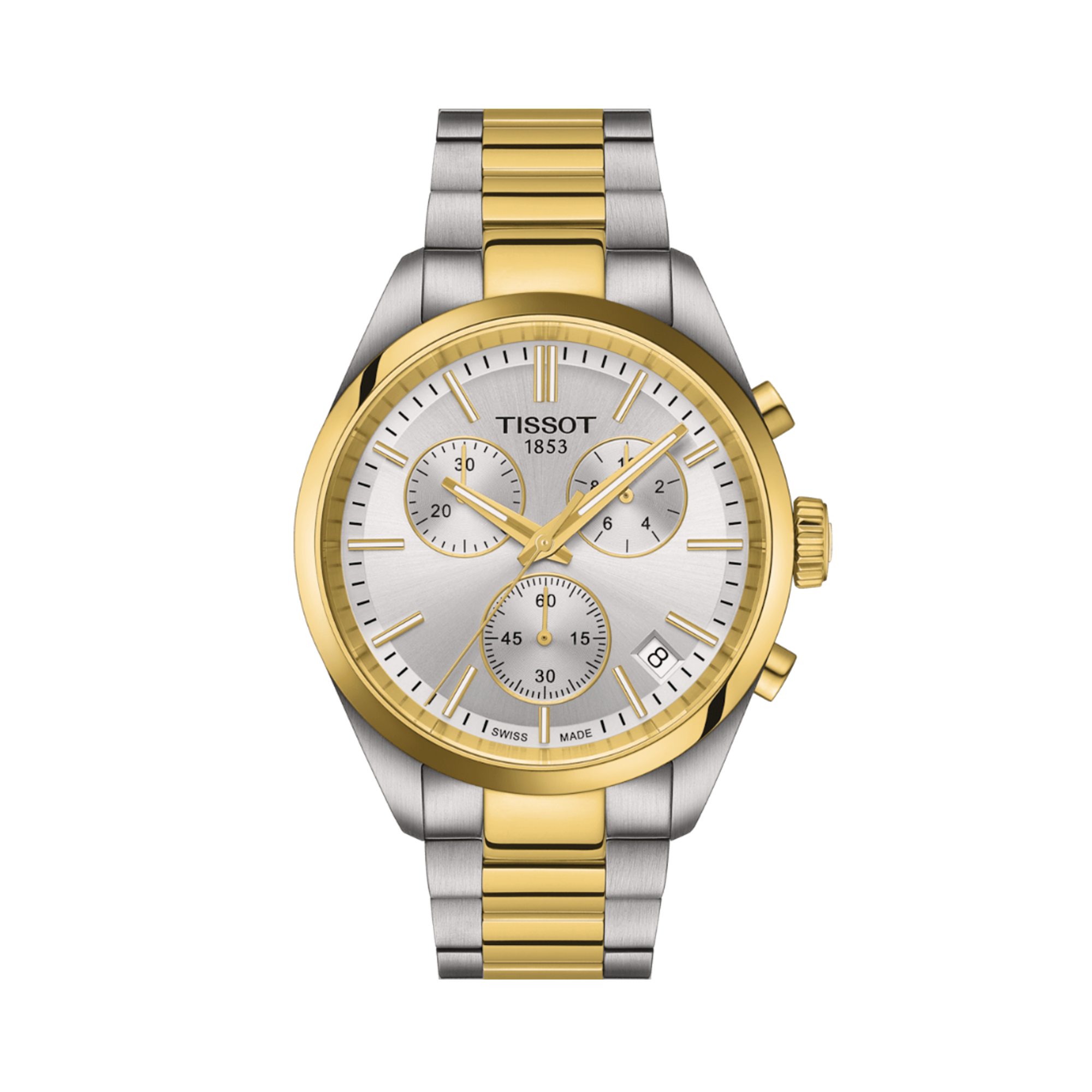 Tissot PR100 Men's 40mm Stainless Steel & Yellow IP Quartz Chronograph Watch T150.417.22.031.00