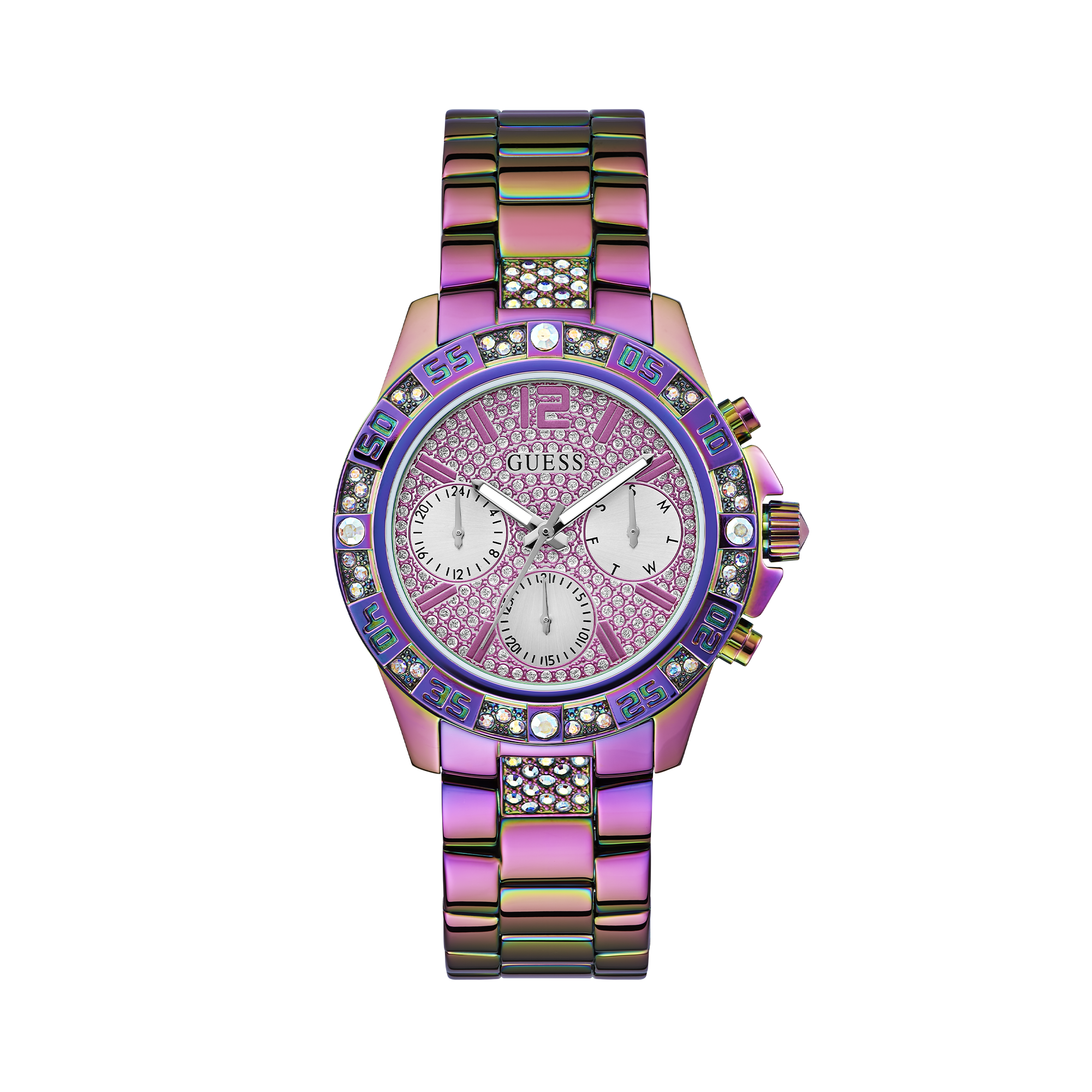 Guess Men's 40mm Purple PVD Quartz Watch GW0771L4