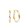 Ribbon Hoop Earrings in 9ct Yellow and White Gold