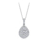 Everlasting 1.00ct TW Pear Lab-Grown Diamond Double Halo Pendant in 9ct White Gold