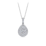 Everlasting 1.00ct TW Pear Lab-Grown Diamond Double Halo Pendant in 9ct White Gold
