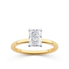 Everlasting 1.25ct TW Radiant Lab-Grown Diamond Solitaire Engagement Ring in 18ct Yellow and White Gold