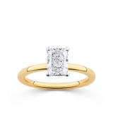 Everlasting 1.25ct TW Radiant Lab-Grown Diamond Solitaire Engagement Ring in 18ct Yellow and White Gold