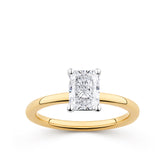 Everlasting 1.25ct TW Radiant Lab-Grown Diamond Solitaire Engagement Ring in 18ct Yellow and White Gold