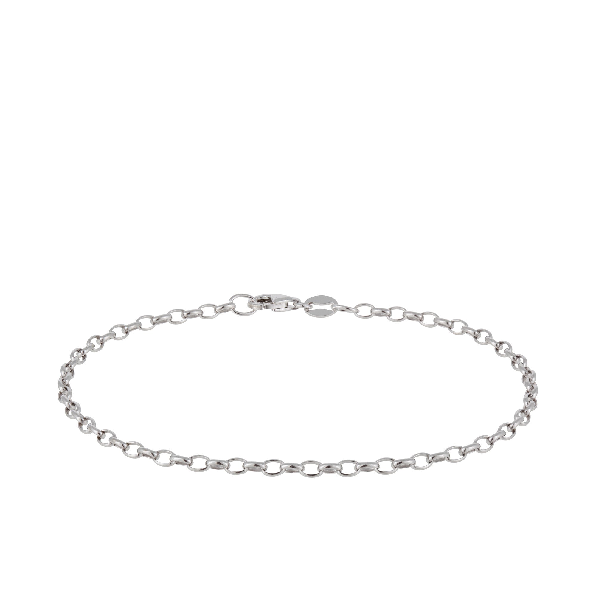 Solid Oval Belcher Link Bracelet in Sterling Silver