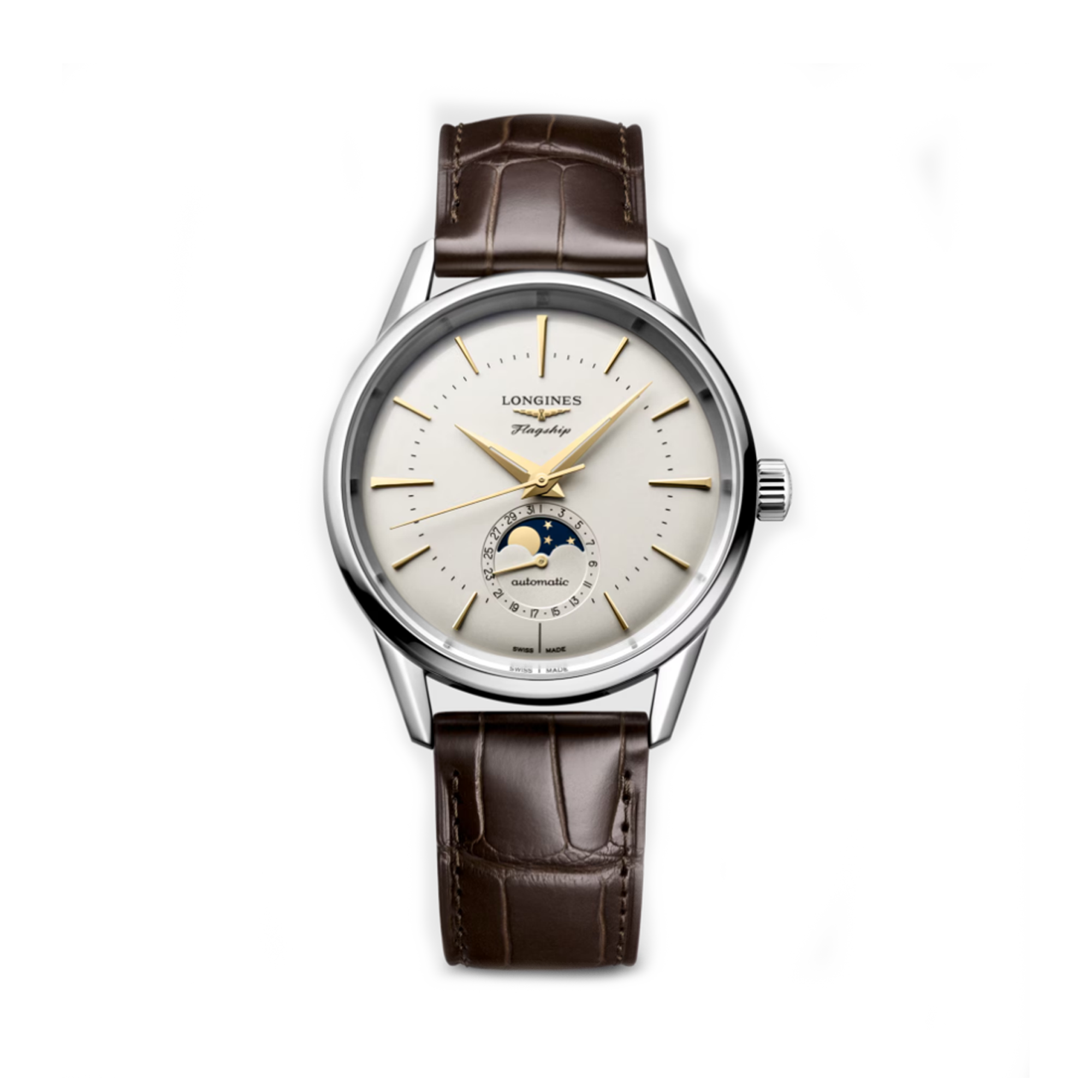 Longines Flagship Men's 38.50mm Automatic Moonphase Watch L4.815.4.78.2