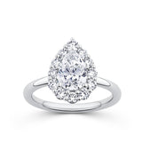 Everlasting 1.92ct TW Pear Lab-Grown Diamond Floral Halo Engagement Ring in 18ct White Gold