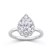 Everlasting 1.92ct TW Pear Lab-Grown Diamond Floral Halo Engagement Ring in 18ct White Gold