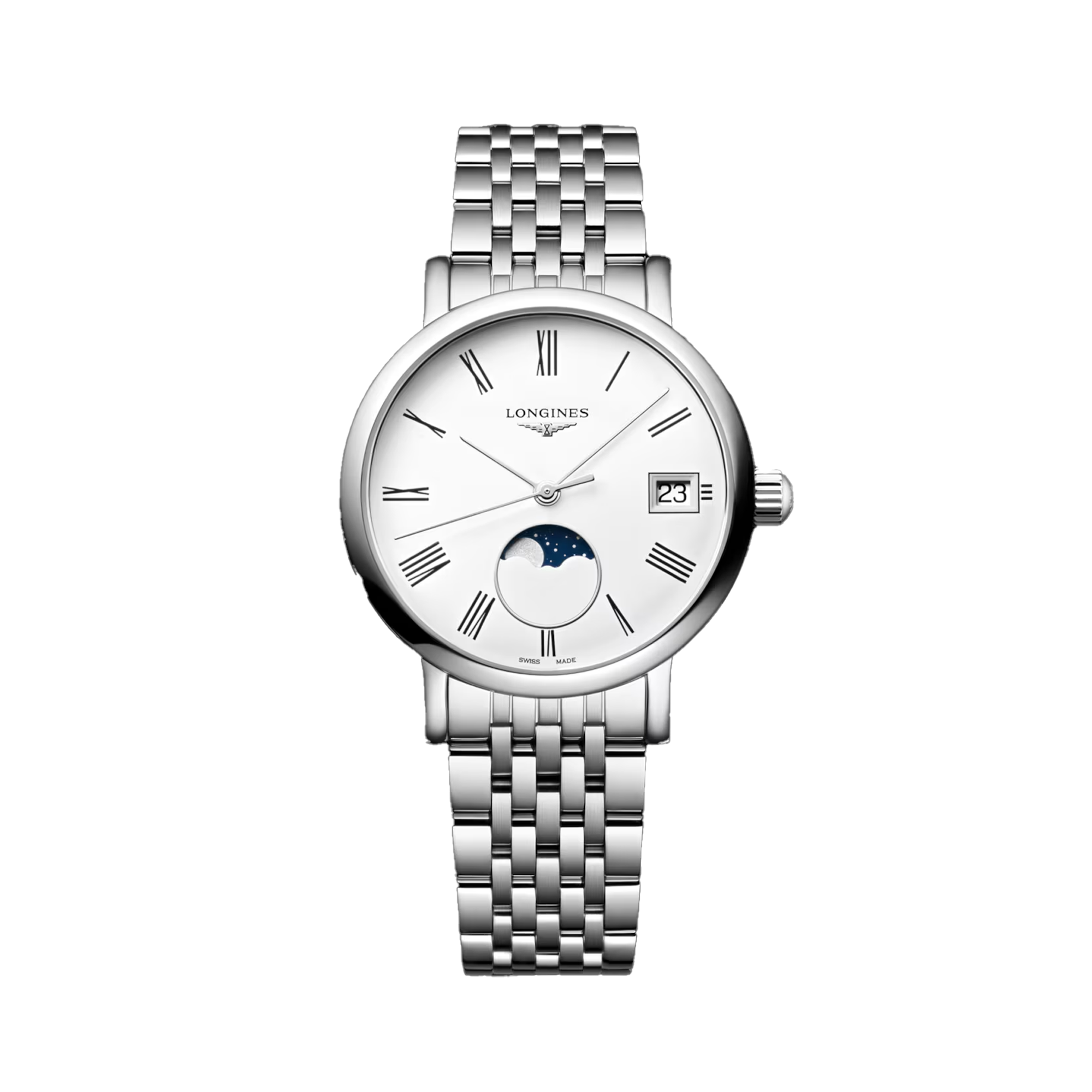 Longines Elegant Women's 30mm Quartz Moonphase Watch L4.330.4.11.6