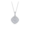 Everlasting 1.00ct TW Princess Lab-Grown Diamond Double Halo Pendant in 9ct White Gold