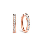 0.50ct TW Channel Set Diamond Oval Huggie in 9ct Rose Gold