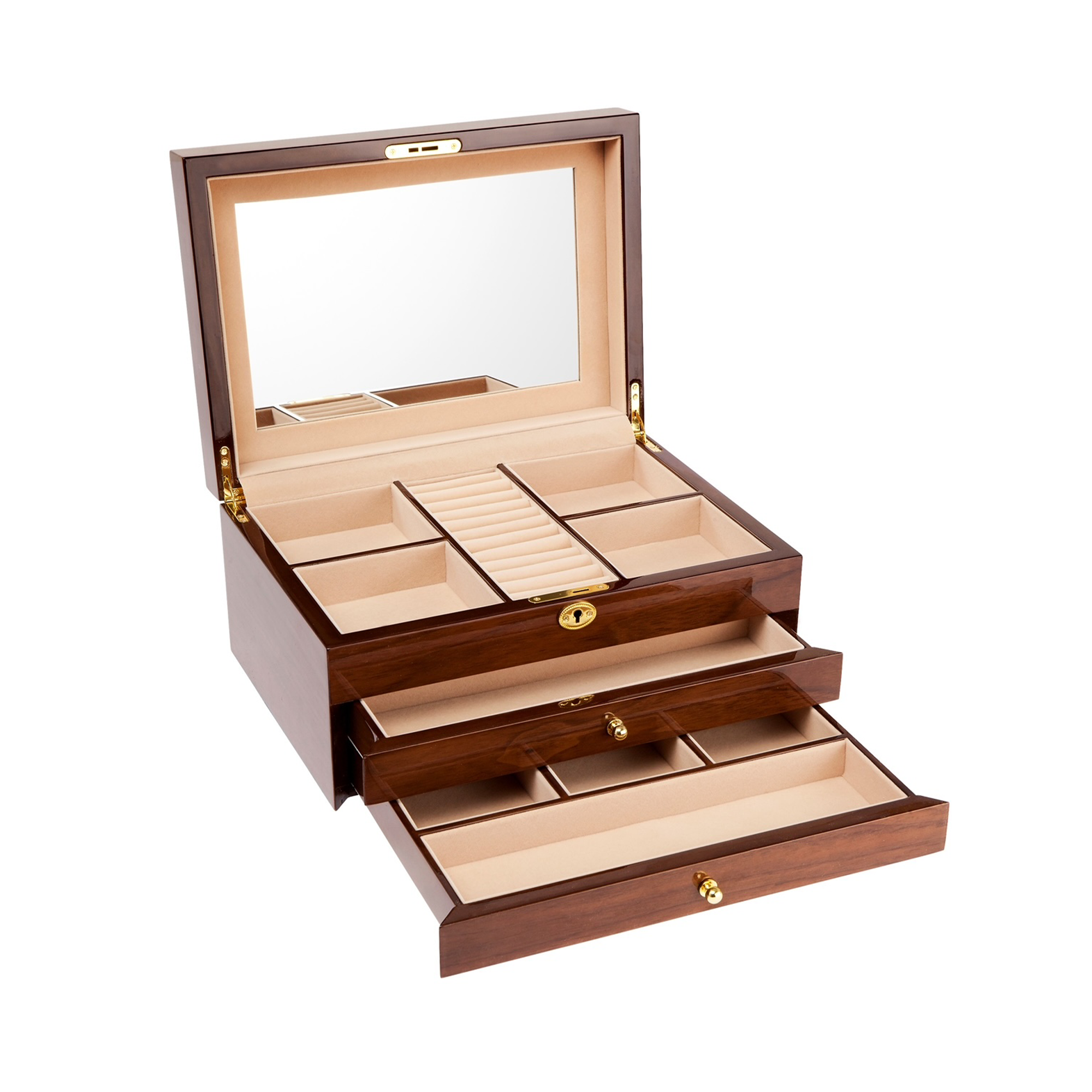Timber Jewellery Box in Walnut Finish