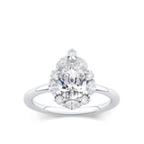 Everlasting 1.58ct TW Pear Lab-Grown Diamond Vintage Halo Engagement Ring in 18ct White Gold