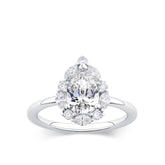 Everlasting 1.58ct TW Pear Lab-Grown Diamond Vintage Halo Engagement Ring in 18ct White Gold