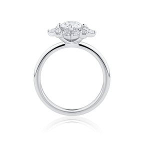 Everlasting 1.73ct TW Oval Lab-Grown Diamond Vintage Halo Engagement Ring in 18ct White Gold