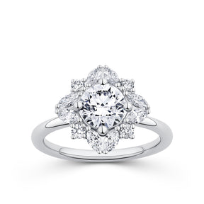 Everlasting 1.73ct TW Round Brilliant Lab-Grown Diamond Vintage Halo Engagement Ring in 18ct White Gold