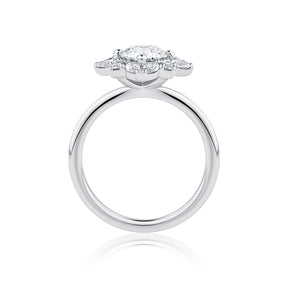 Everlasting 1.73ct TW Round Brilliant Lab-Grown Diamond Vintage Halo Engagement Ring in 18ct White Gold