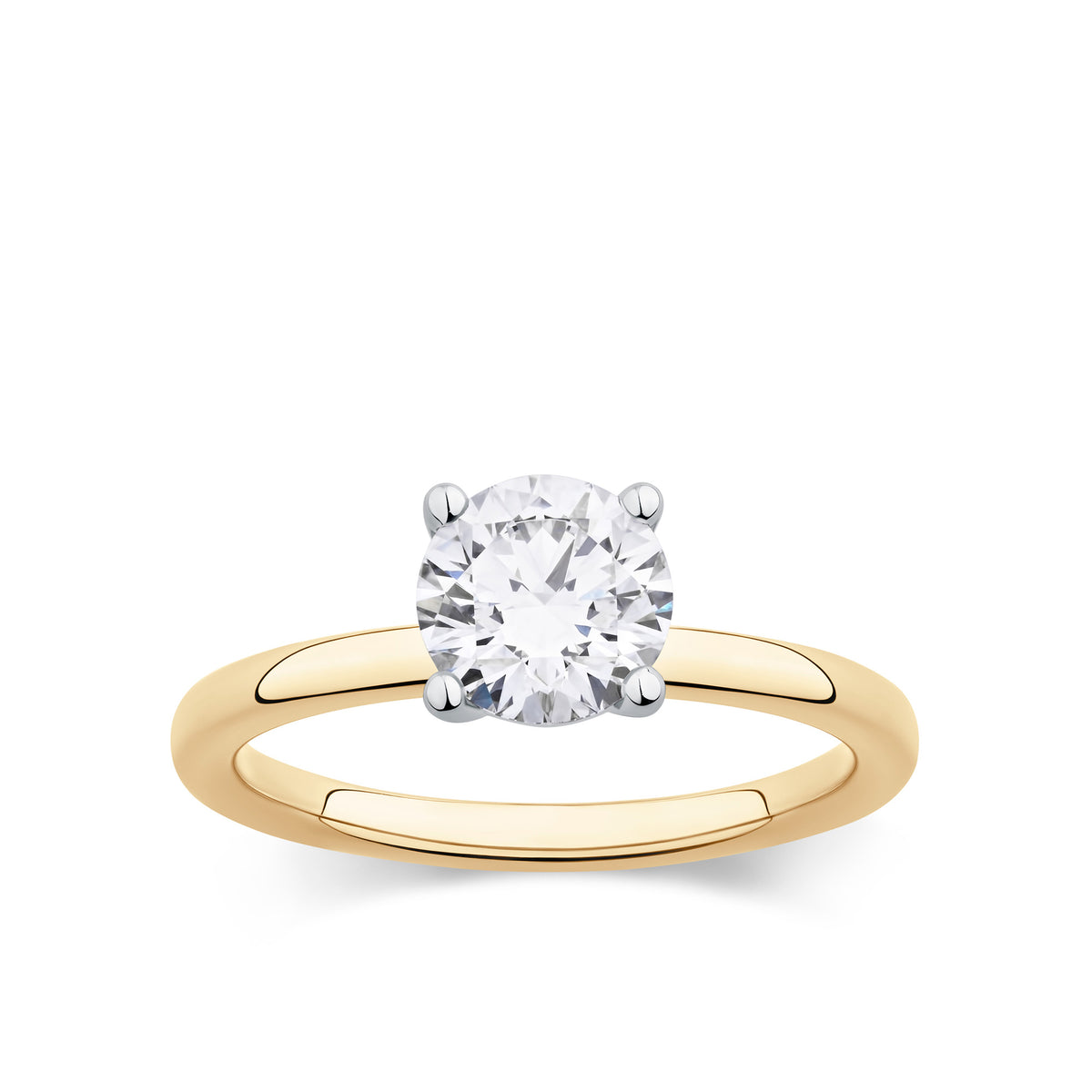 Everlasting 1.25ct TW Round Brilliant Lab-Grown Diamond Solitaire Engagement Ring in 18ct Yellow and White Gold