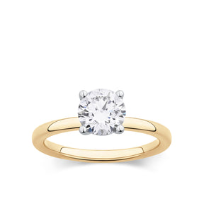 Everlasting 1.25ct TW Round Brilliant Lab-Grown Diamond Solitaire Engagement Ring in 18ct Yellow and White Gold