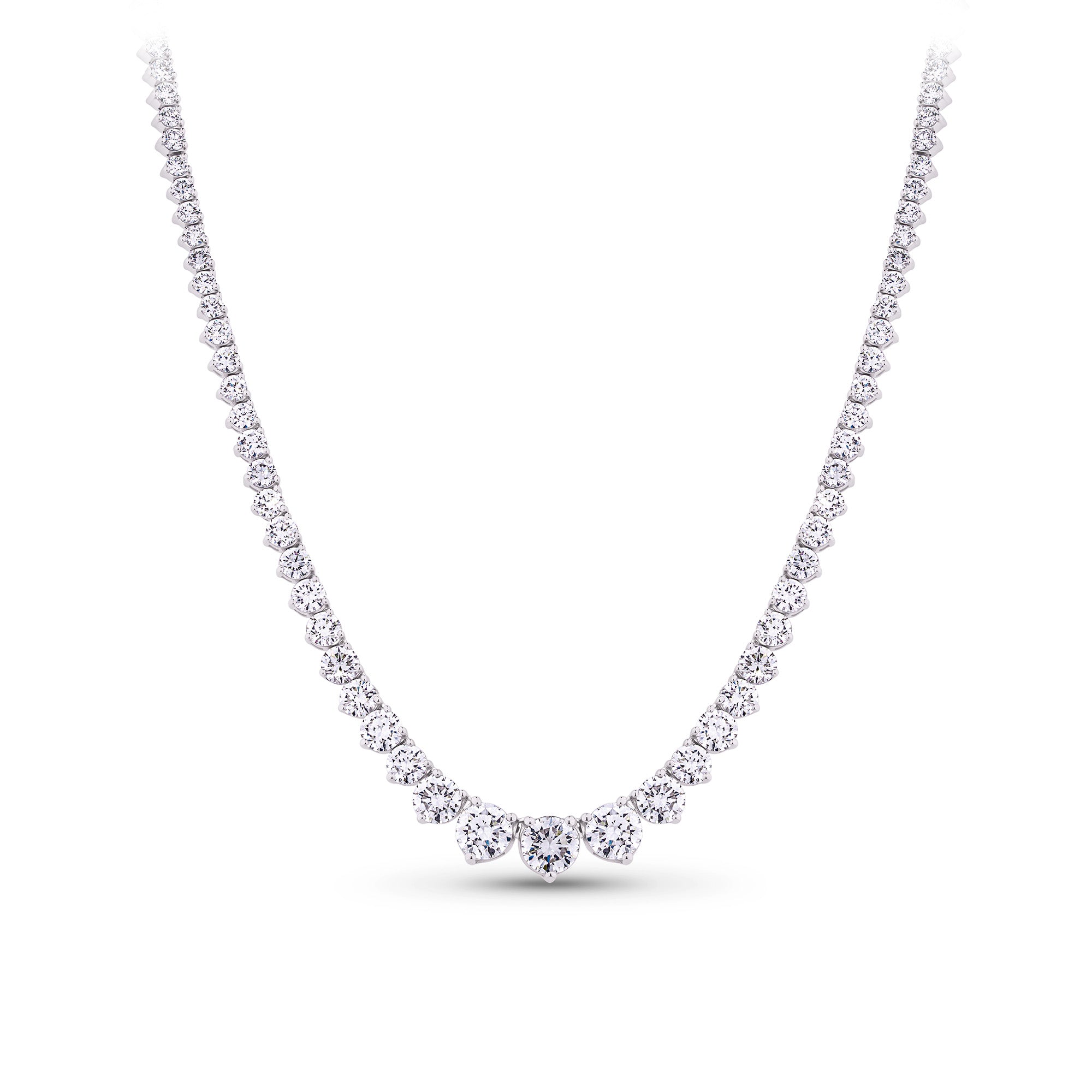 10.00ct TW Lab-Grown Diamond Tennis Necklace in 18ct White Gold