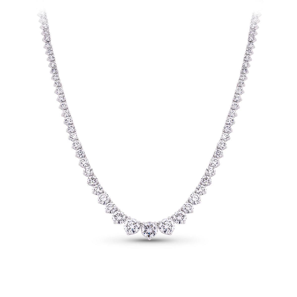 10.00ct TW Lab Grown Diamond Tennis Necklace in 18ct White Gold
