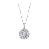 Everlasting 1.00ct TW Round Brilliant Lab-Grown Diamond Double Halo Pendant in 9ct White Gold