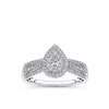 Everlasting 0.50ct TW Pear Lab-Grown Diamond Double Halo Engagement Ring in 9ct White Gold