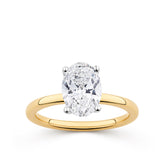 Everlasting 2.00ct TW Oval Lab-Grown Diamond Solitaire Engagement Ring in 18ct Yellow and White Gold