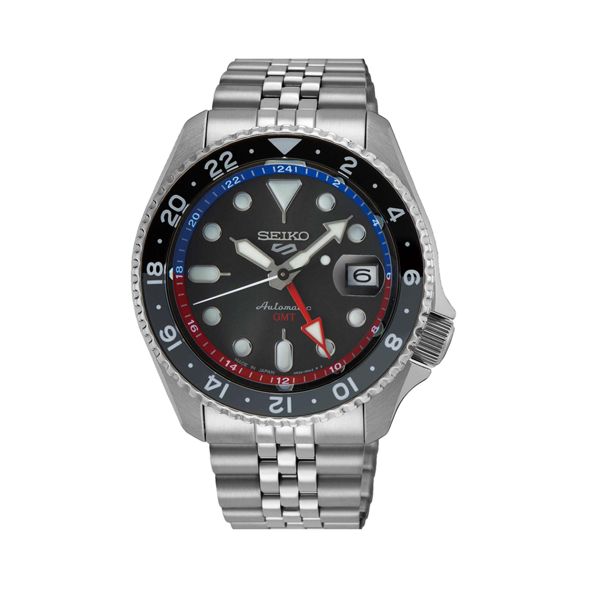 Seiko 5 Men's 42.50mm Automatic GMT Watch SSK019K-8