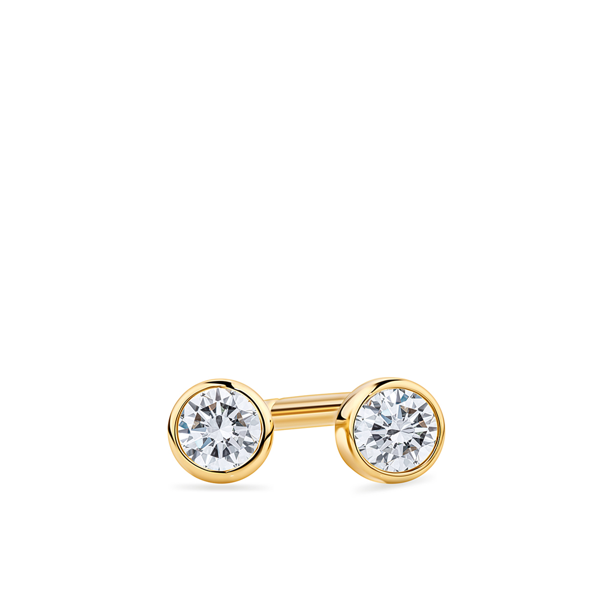 Round Cubic Zirconia Stud Earrings in 9ct Yellow Gold