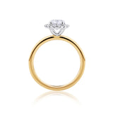 Everlasting 1.45ct TW Oval Lab-Grown Diamond Classic Halo Engagement Ring in 18ct Yellow and White Gold