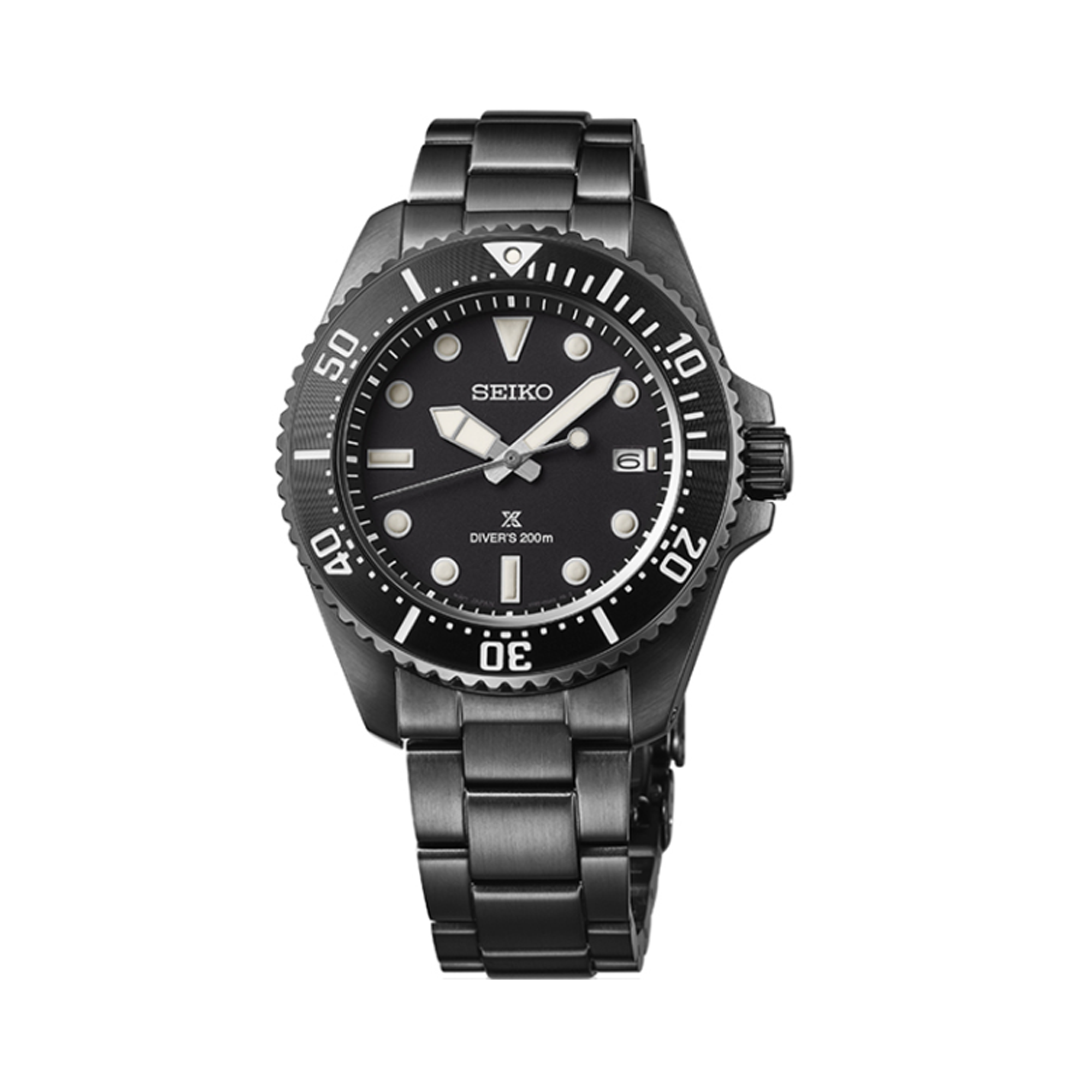 Seiko Prospex Men's 41mm Black and Steel Solar Watch SNE599P