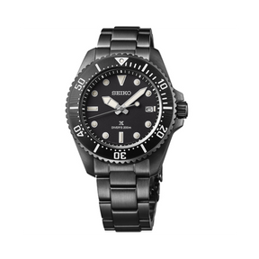Seiko Prospex Men's 41mm Black and Steel Solar Watch SNE599P