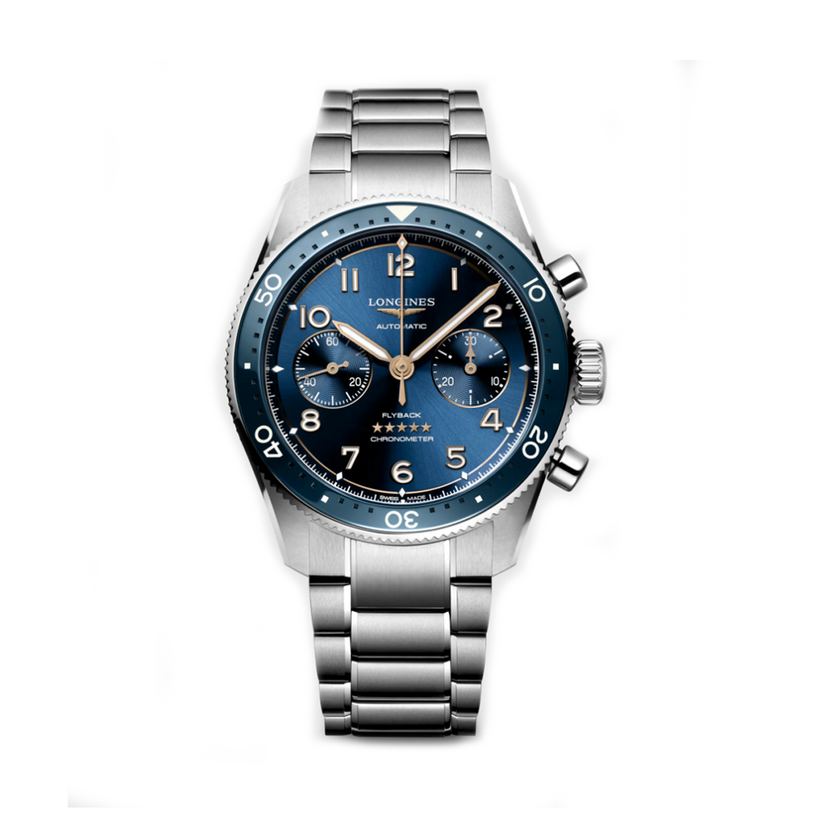 Longines Spirit Men's 42mm Automatic Chronograph Watch L3.821.4.93.6