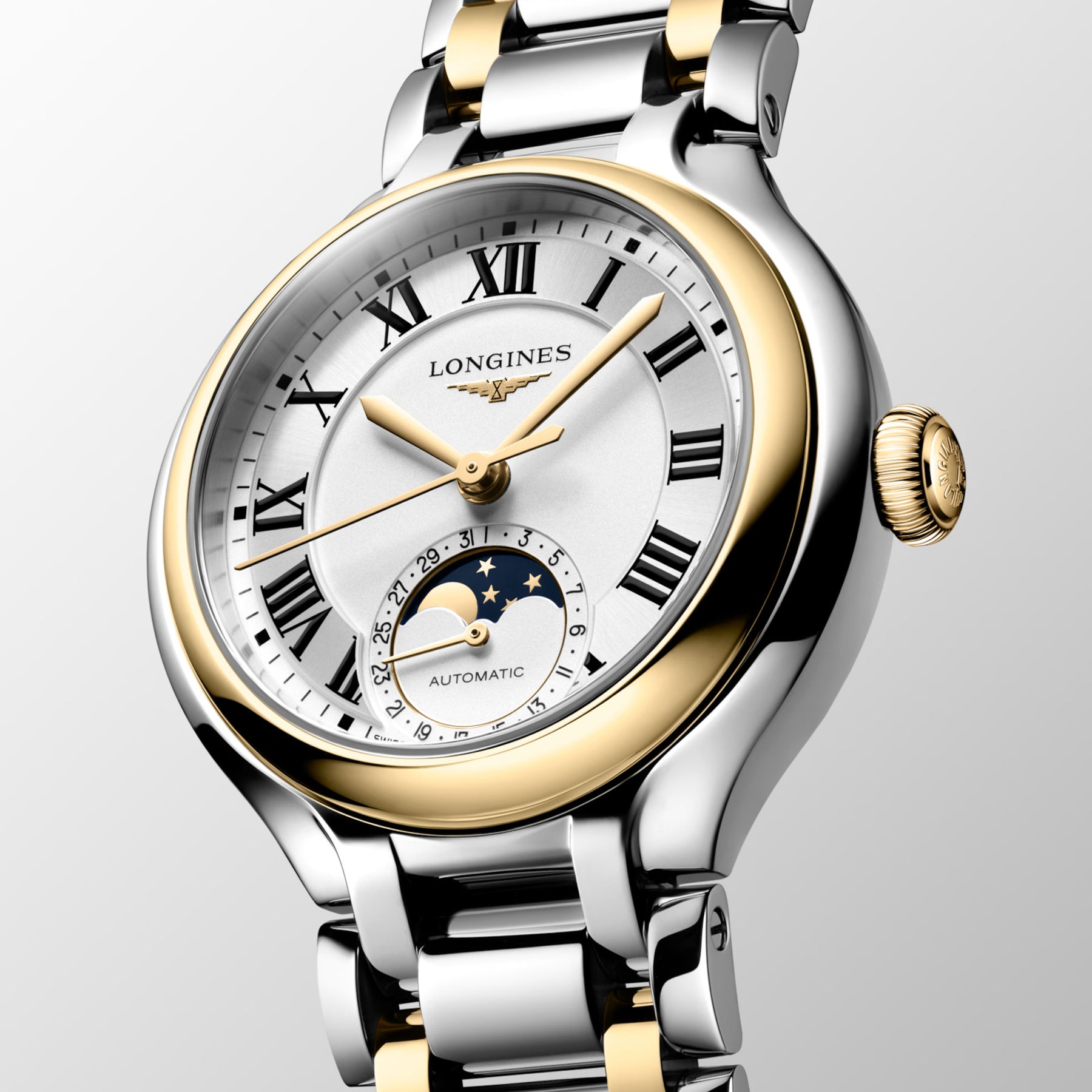 Longines Prima Luna Automatic Moon Phase Women's 34mm Watch L8.126.5.79.7